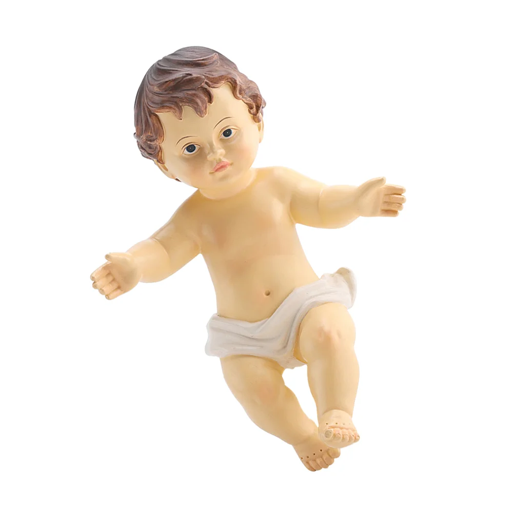 

Religious Holy Child Ornament Retro Statue Decoration Gifts Party Jesus Church Adornment Mini Toys Vivid Resin Baby Crafts