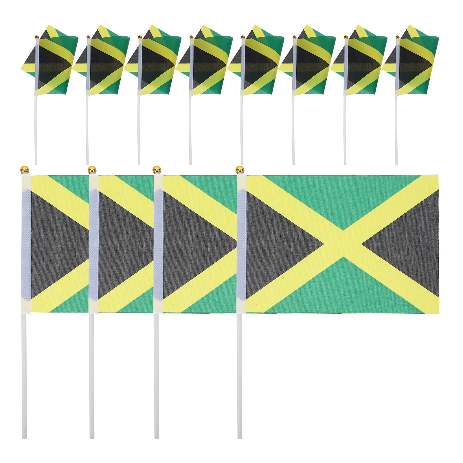 

100 Pcs Hand Held Flags Mini Jamaican Flags on Stick for Party Waving Bulk Decorations Sports Events Durable Vibrant