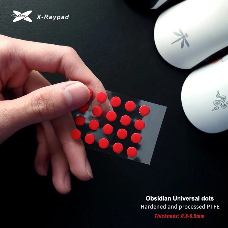 

X-Raypad Obsidian, маленькая круглая точка, 0,8 мм, коньки для мыши из ПТФЭ, сделай сам, мыши, скользящие ножки, версия управления, износостойкие, универсальные для киберспорта