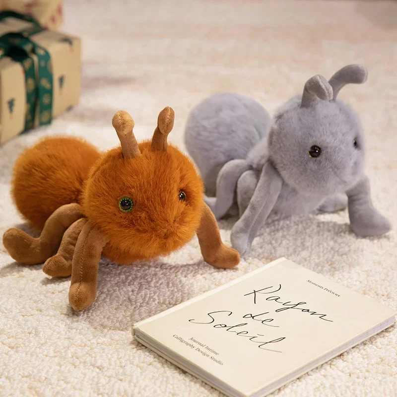 Adorable juguetes de peluche de hormiga de dibujos animados de hipopótamo, almohada abrazable de animales suaves, Material seguro juguetón, decoración navideña perfecta, regalos encantadores