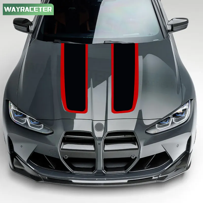 Car Engine Cover Decal Hood Bonnet Stripes Sticker For BMW M3 G80 CS 2021 G81 Touring 2022 2023 2024 M Performance Accessories