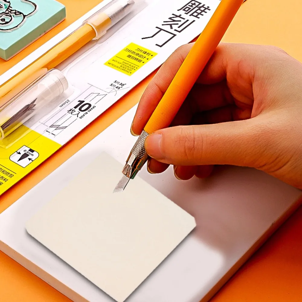 

9pcs Stamp Blocks Multicolor Rubber Stamp Carving Block Square Easy to Carve Rubber Stamp Durable Soft Stamp Making DIY Crafting