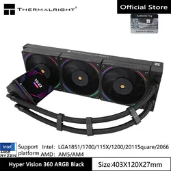 Thermalright Hyper Vision 360 ARGB All -in -one water cold radiator，3.95 inches can rotate the LCD display, LGA1851/1700/AM5/AM4
