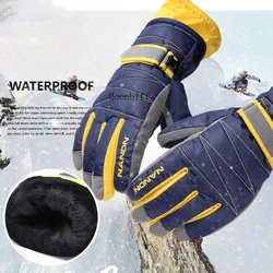 Guantes de esquí de Snowboard de montaña cálidos para hombres y mujeres, manoplas de esquí de nieve fría, impermeables, moto de nieve, manoplas de aire