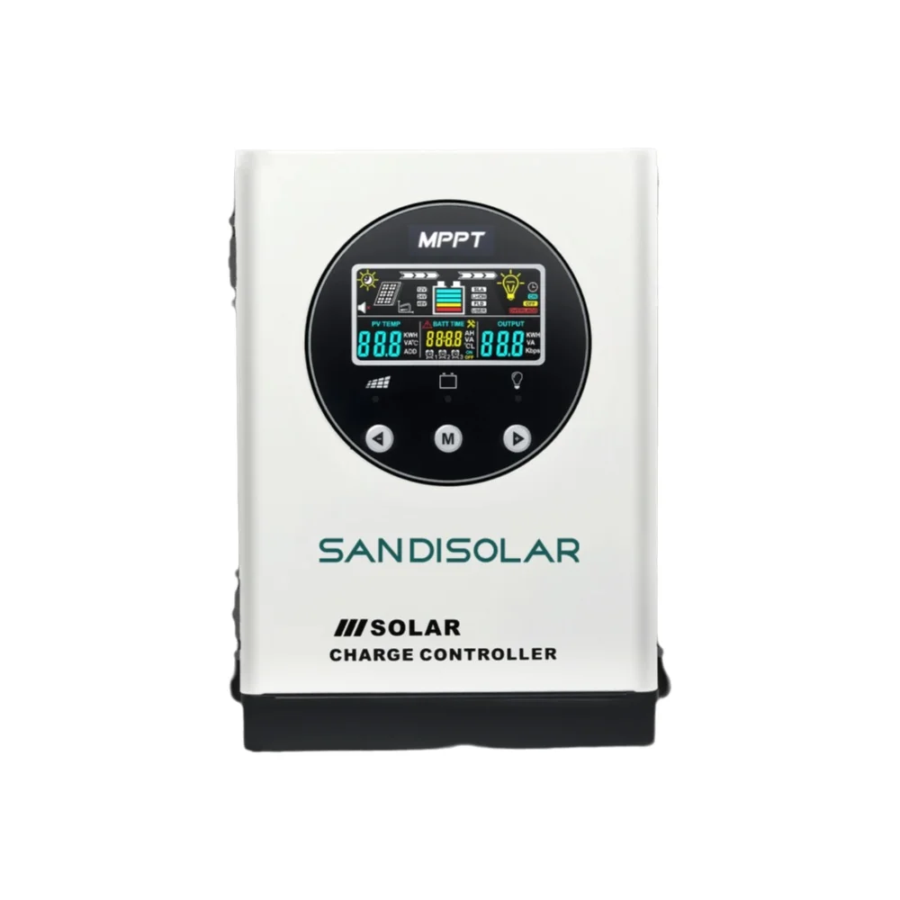 SANDISOLAR Smart MPPT Solar-Controller mit Farb-LCD-Bildschirm 60A 100A 12V/24V/36V/48V Systemspannungseinstellung Solarpanel-Batterieladegerät