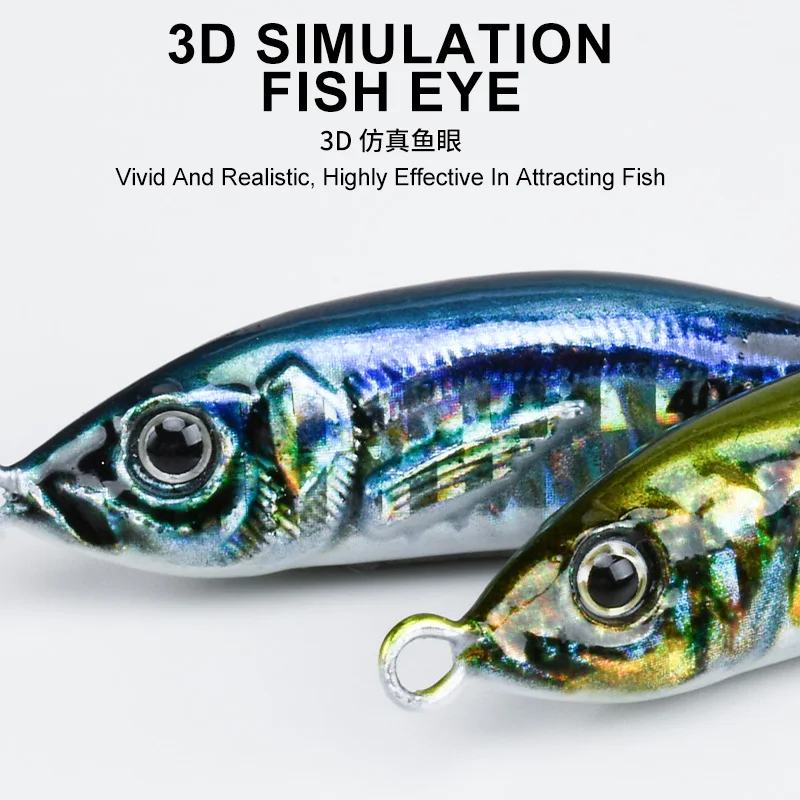 TEASER  J93 30- 100g Sea Fishing Slow Jig Metal Jigging Spoon 3D Print Laser Artificial Bait Jig Lures Super Hard Fishing Lure view 2