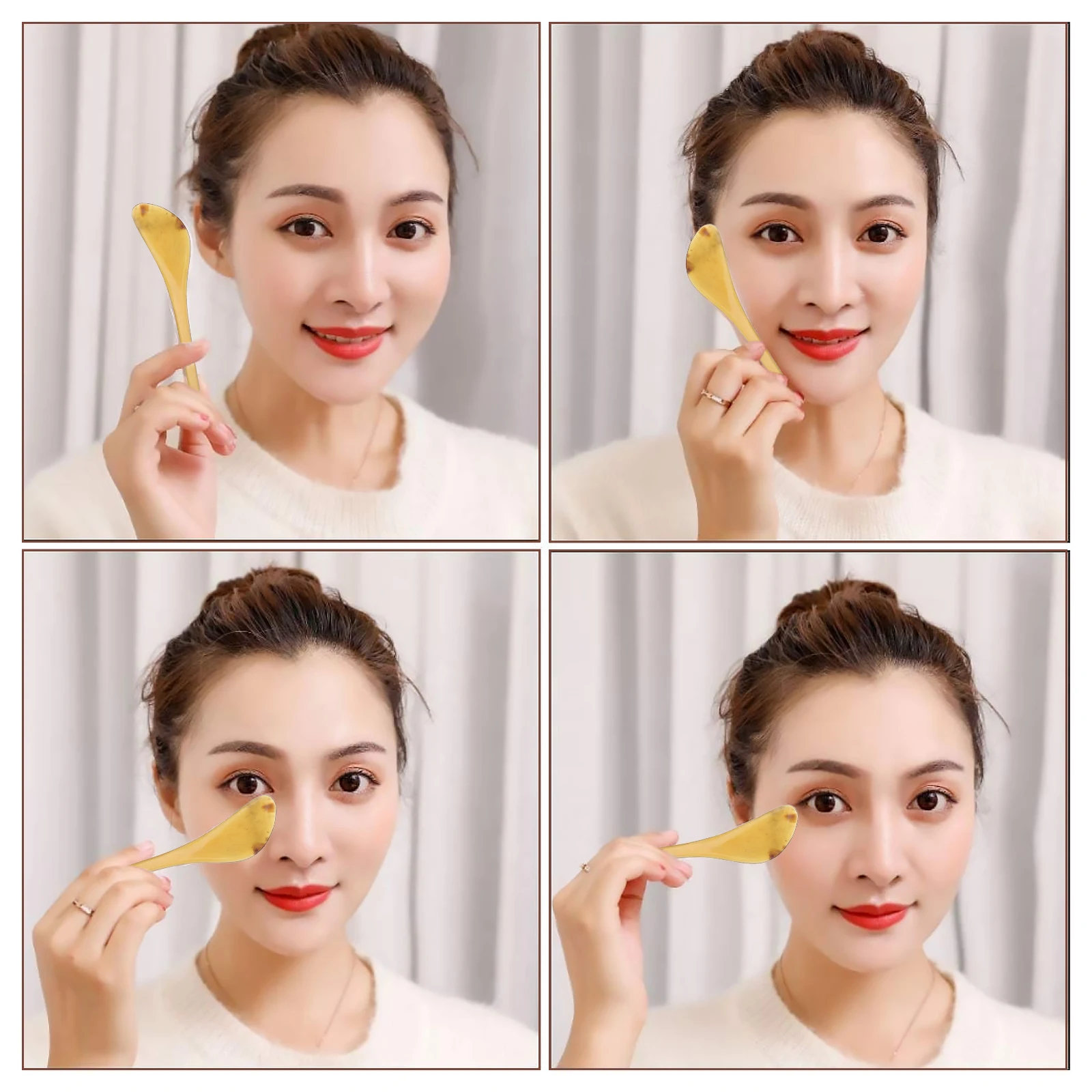 

1pc Facial Gua Horn For Skin Care Massage Spa Board Board Spa Therapy Pain Massage Tool Relief (Random Tool Color)