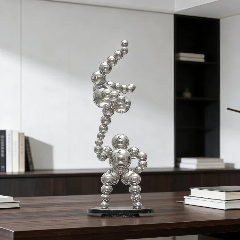 Strong alliance Stainless Steel Sculpture Ornament for Home Office Villa Hotel Corridor Decor Interior Artwork