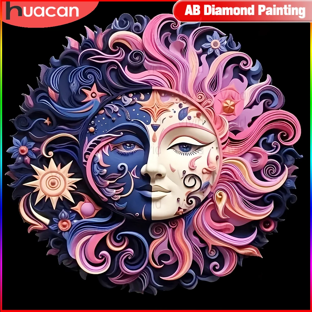 HUACAN Diamond Mosaic Sun Picture Rhinestones Cross Stitch Cartoon Diamond Embroidery New Arrival Painting Handmade Hobby