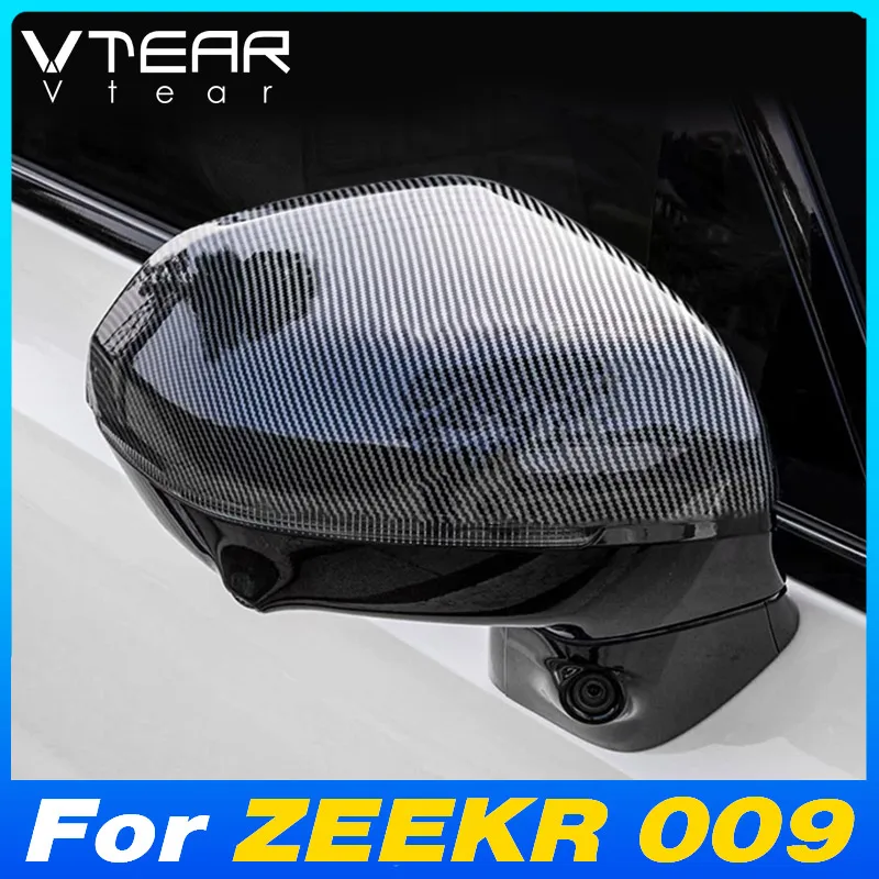 Vtear Car Side Rearview Mirror Cover Cap Shell Anti-Scratch Decoration Protective Exterior Accessories For ZEEKR 009 WE ME 2024