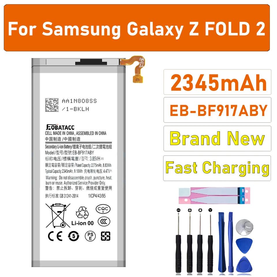 EB-BF916ABY EB-BF917ABY Batería de repuesto para Samsung Galaxy Z Fold2 Fold 2 5G SM-F916 2090mAh/2275mAh Baterías portátiles 2