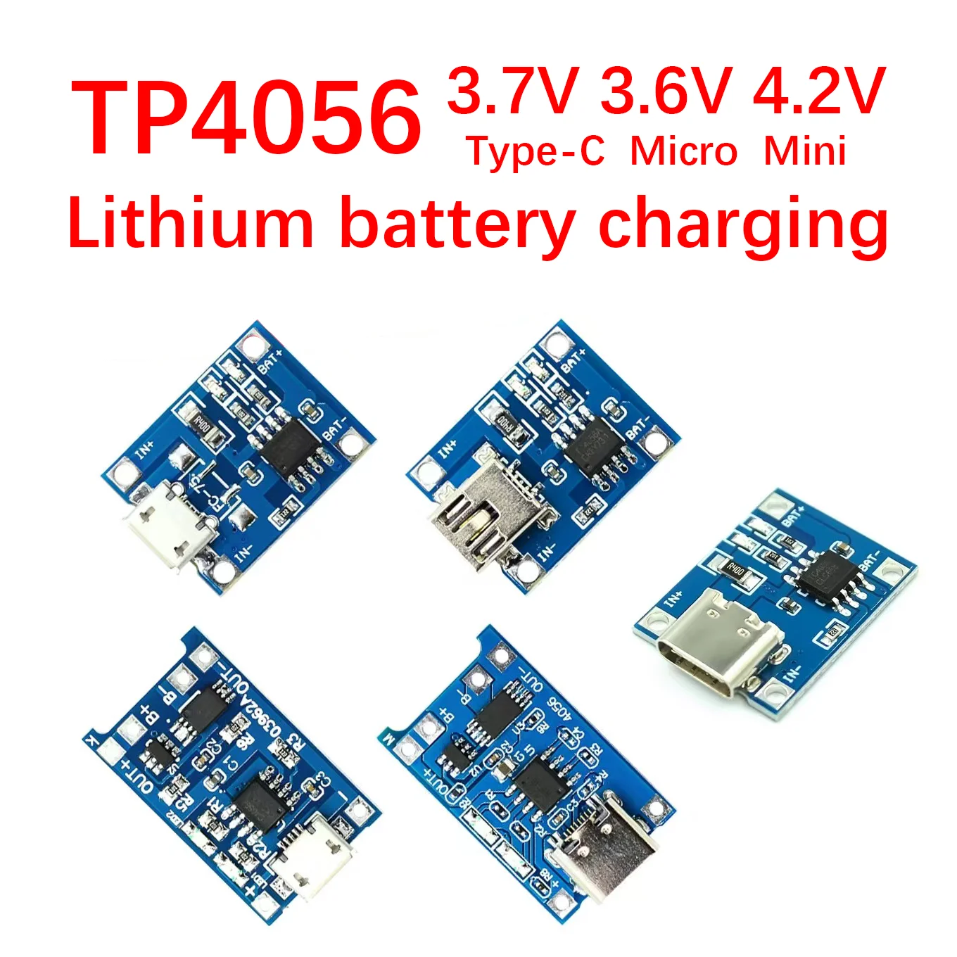 TP4056 Module 18650 Lithium Battery 3.7V 3.6V 4.2V Lithium Battery Charging Board 1A Overcharge and Overdischarge Protection