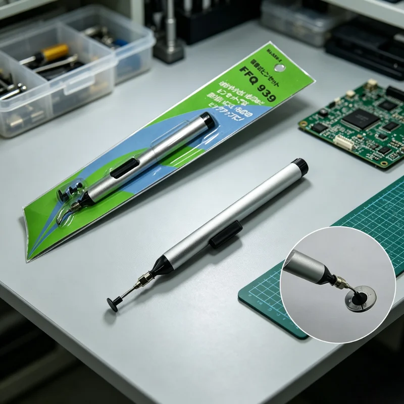 FFQ-939 Vacuum Sucking Pen - SMD SMT BGA IC Pick Up Tool with 3 Suction Heads for Soldering Rework & Electronics Repair