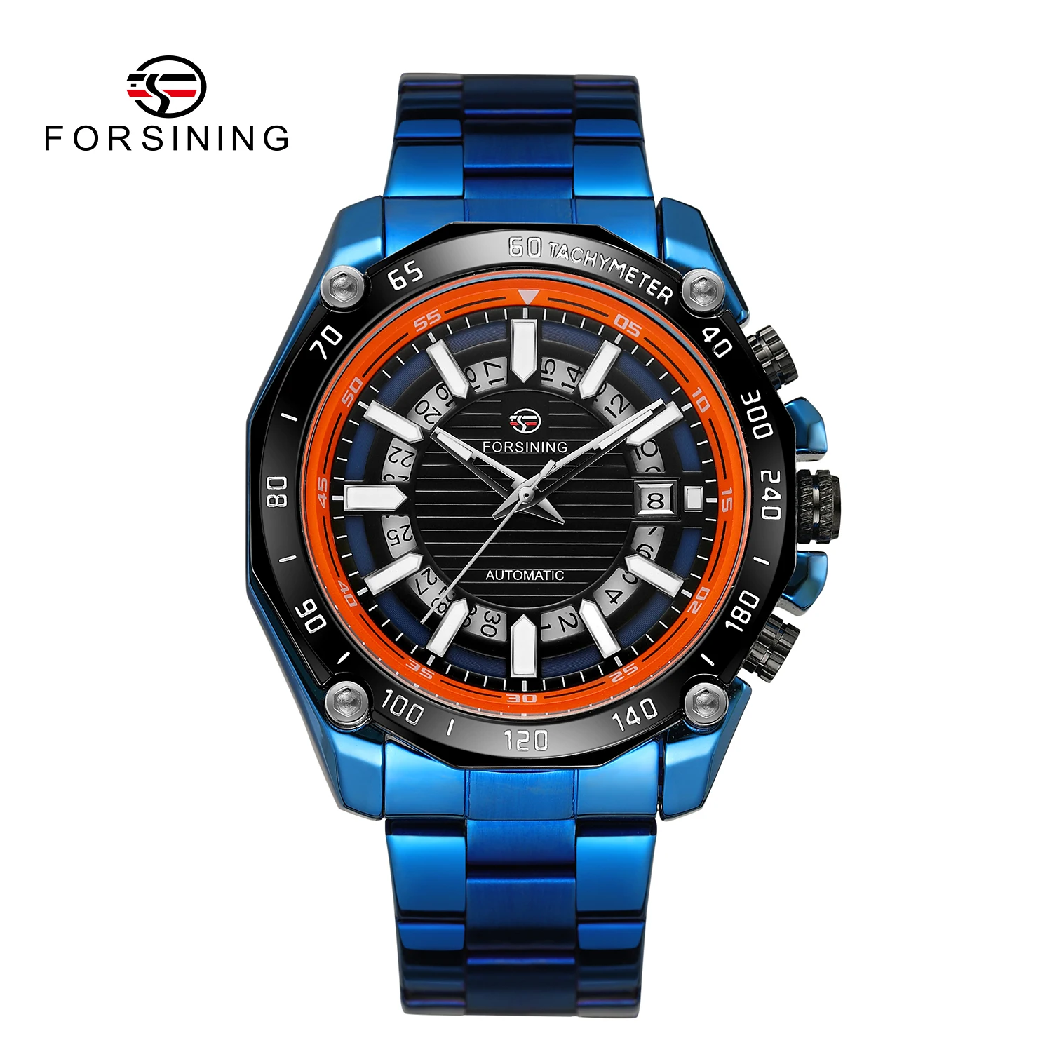 

Luxury Brand Skeleton Automatical Self Wind Men's Mechanical Watch Luminous Scale Stainless Steel Strap Sport Wristwatch