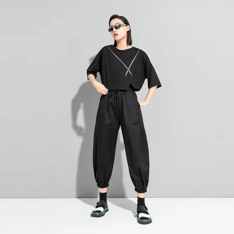 Pantalones Harun para mujer, ropa de primavera y otoño, Hip-Hop oscuro, sencillo, holgado, con personalidad