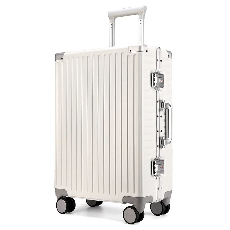 Valise de voyage à roulettes avec cadre en aluminium, bagage à main PC, bagage à roulettes universel, 20 po, 24 po, 26 po