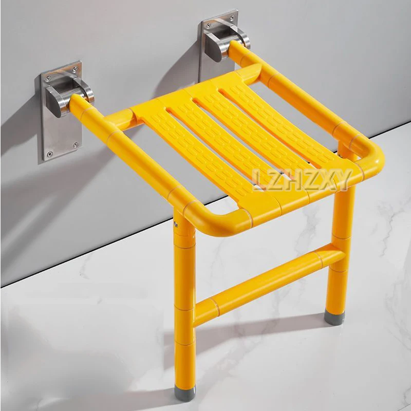 Wall Mounted Shower Seats Folding Shower Bench Bathroom Chair Stool With Non-slip Feet Drainage Holes for Elderly Disabled