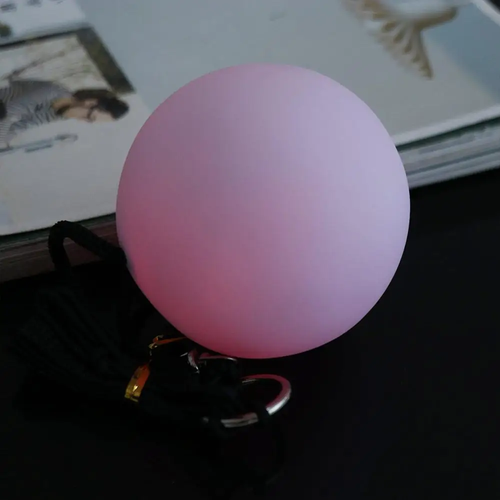 Bola de POI LED colorida, bola de lanzamiento luminosa portátil creativa para danza del vientre, accesorios de mano brillantes RGB estirables e impermeables