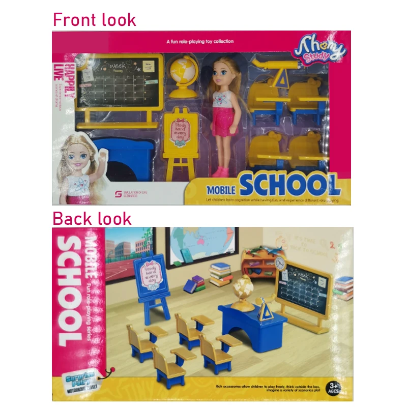 医療用テーマプレイセット、面白いロール-おもちゃ、かわいい人形とアクセサリーをプレイ、ギフトボックスパック、クリスマス誕生日プレゼント、5 "、14cm