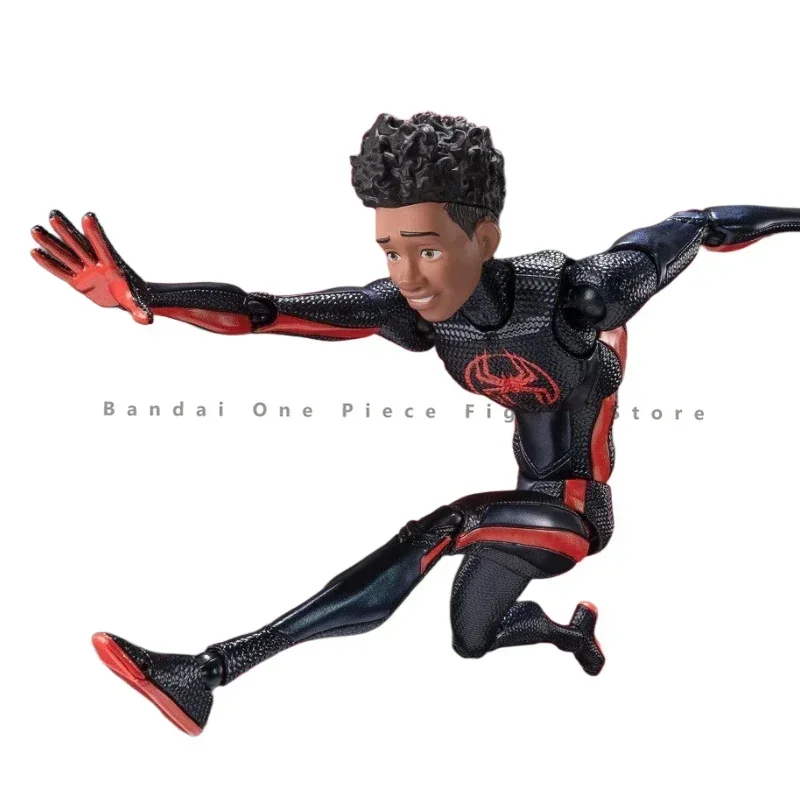 In Stock Original Bandai SHF Spider-Man Miles Morales Action Figure Animation Toy Gift Model Collector Anime Hobby