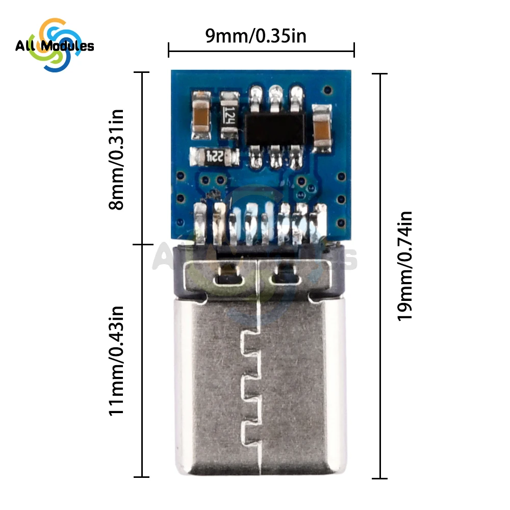 PD QC 2.0 9V 12V 15V 20V Decoy Power Aging Board adattatore modulo Trigger di ricarica rapida Type-C maschio