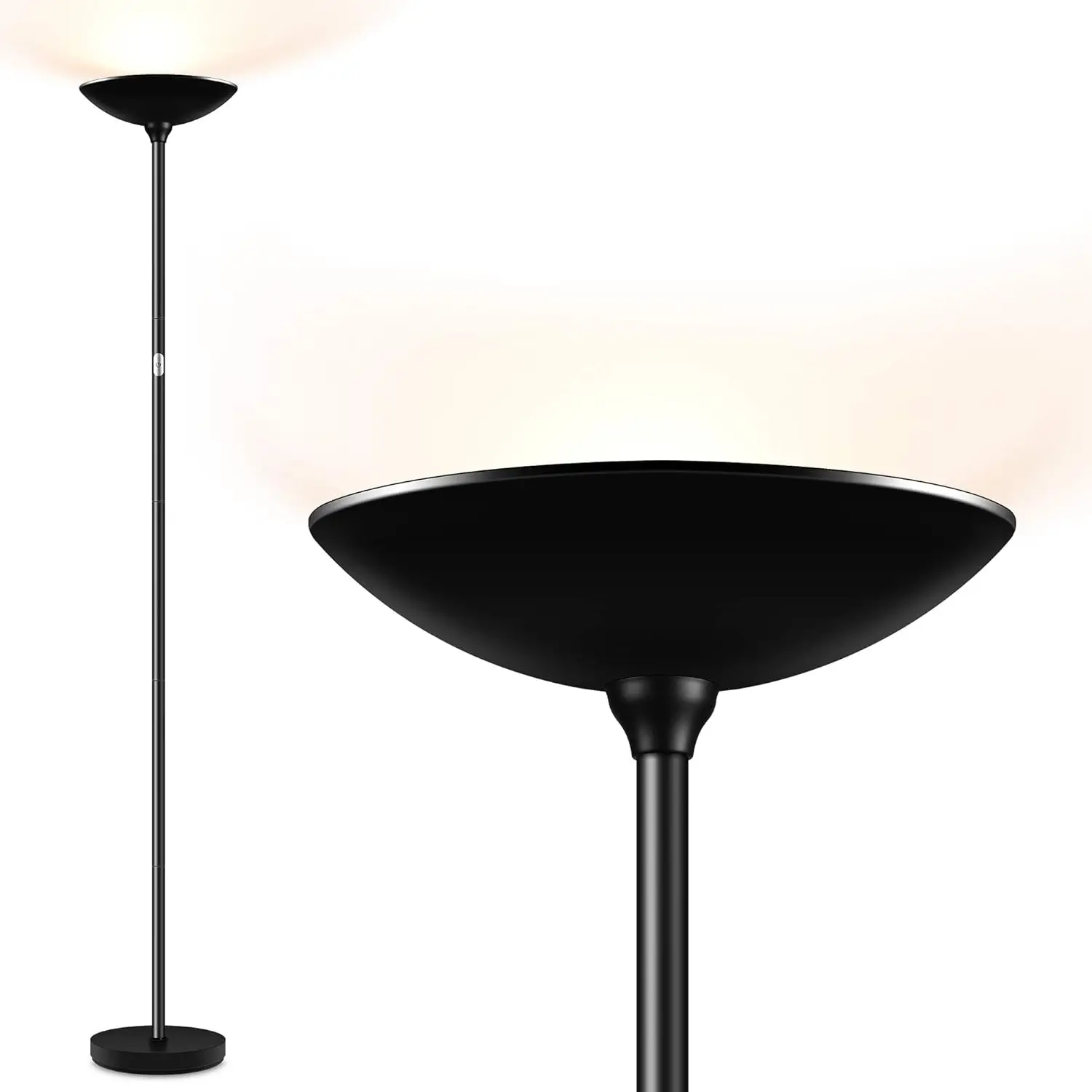 Floor Lamp, Standing Lamp, 20W 2000Lm Led Torchiere Floor Lamp, Stepless Dimmable, Touch Control, 3000K Daylight, 50000Hrs