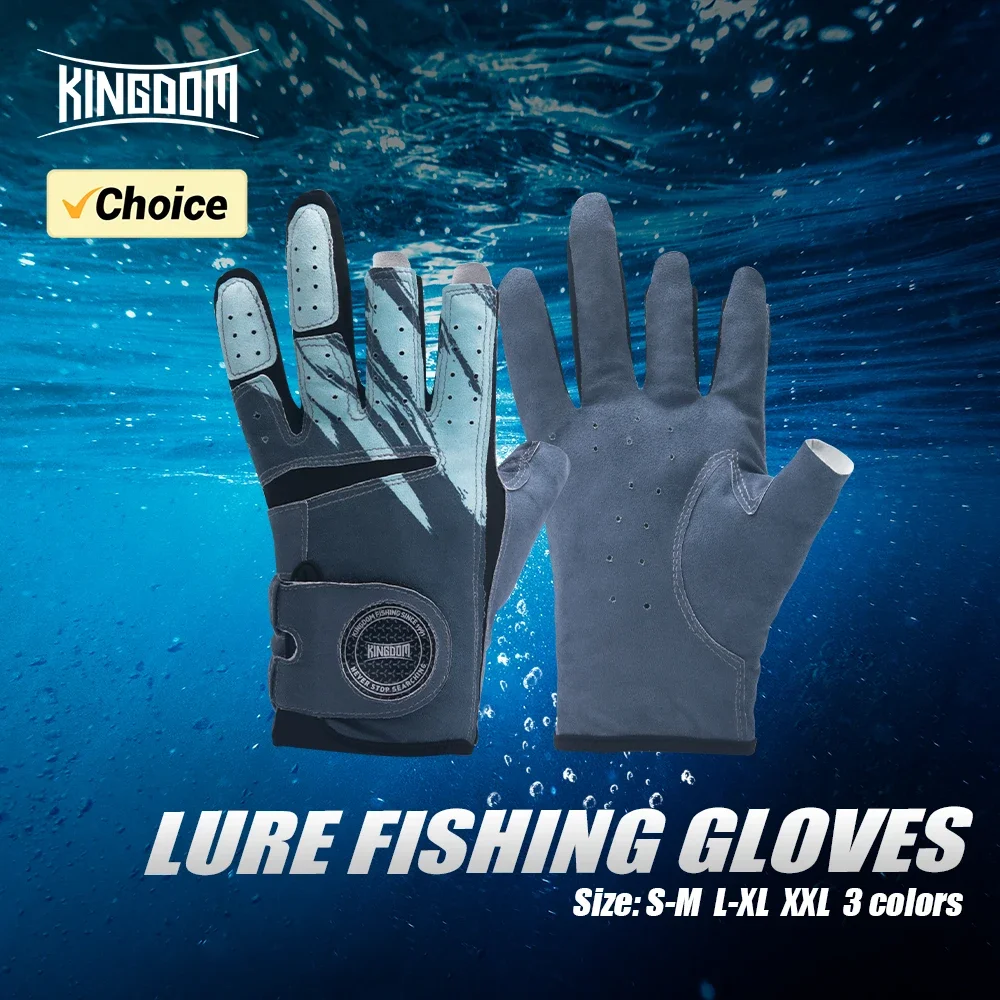 Kingdom Anti-Slip Fishing Gloves Comfort Breathable Durable Outdoor Sun protection Women Men Universal Fishing Protection Gloves