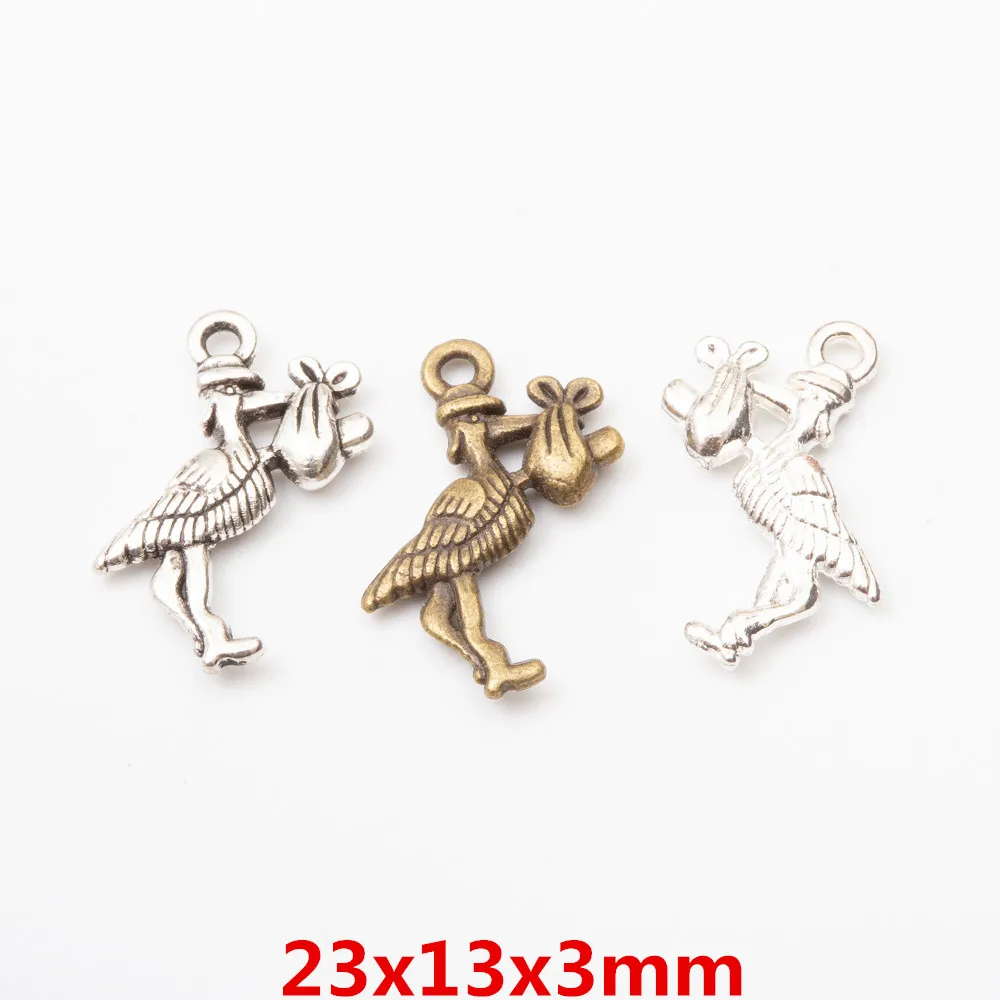 

40pieces (bird) vintage zinc alloy charm metal pendant DIY jewelry discovery making accessories 265