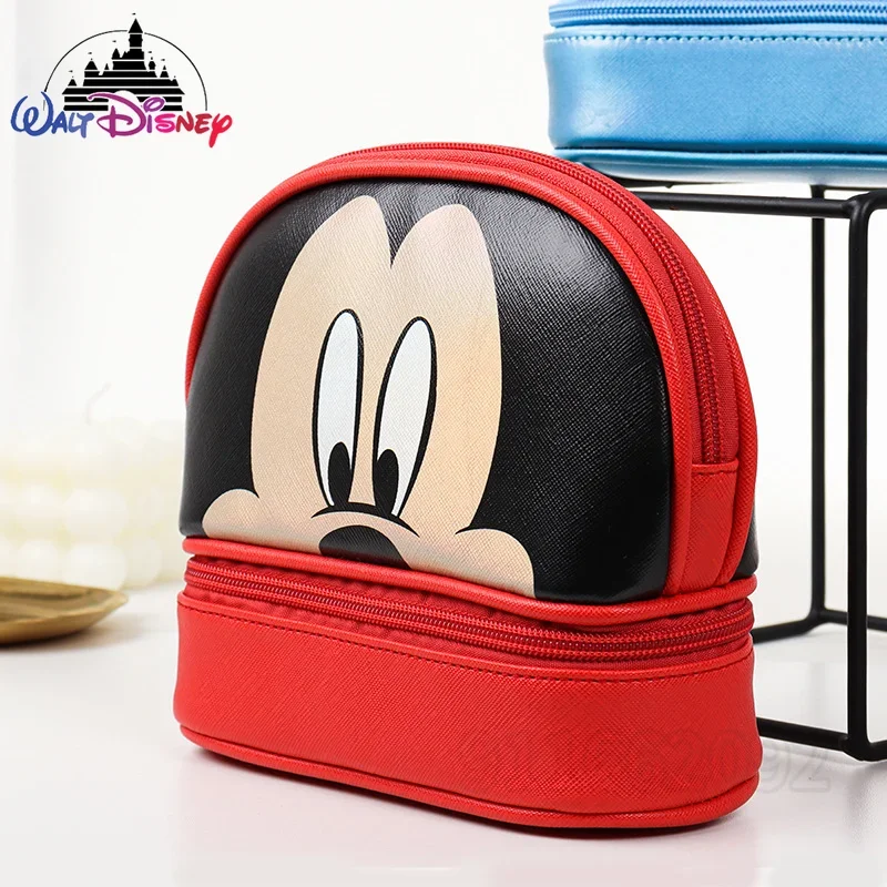 Disney novo saco de cosméticos marca de luxo original feminino saco de cosméticos 3d dos desenhos animados bonito armazenamento de viagem saco de cosméticos multifuncional