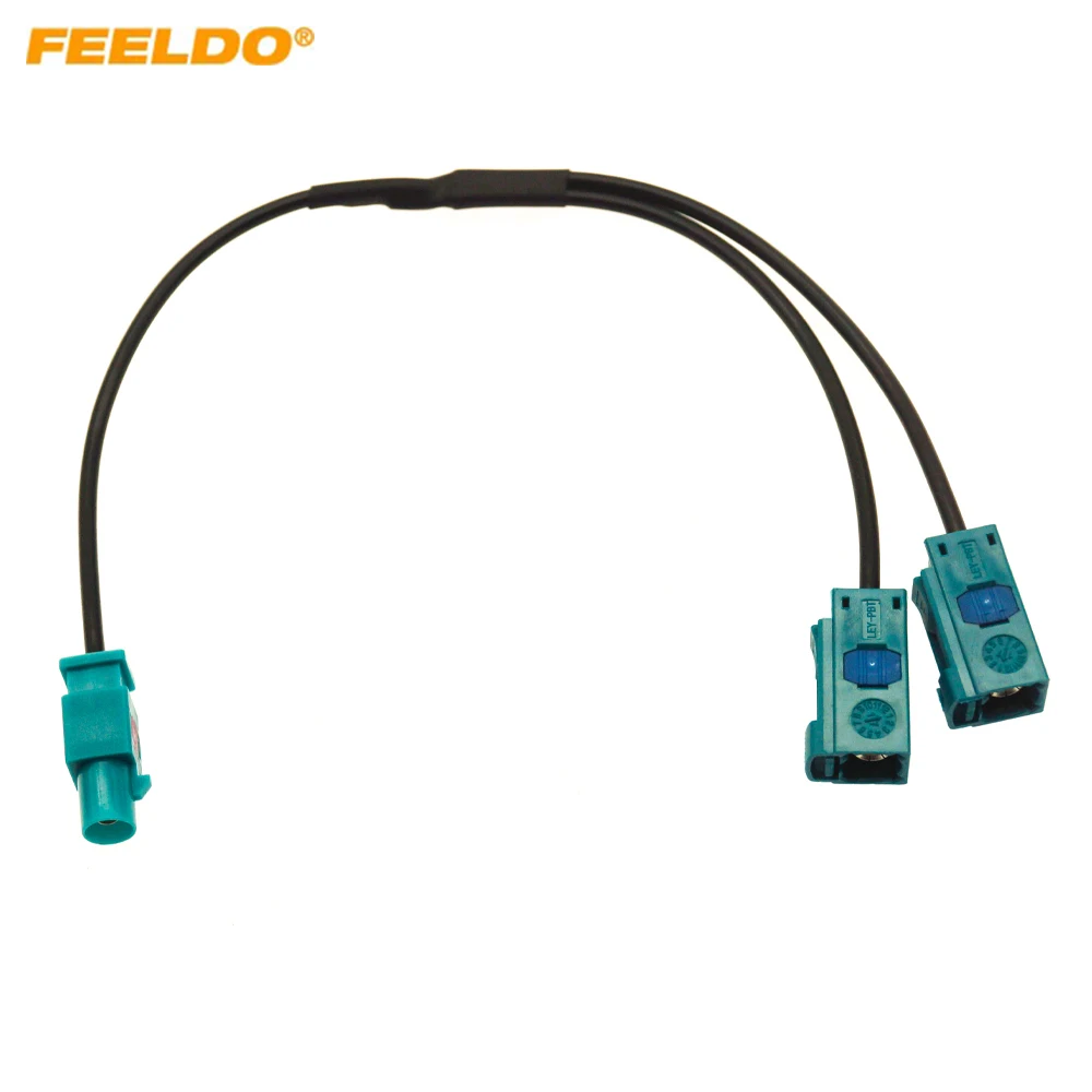 FEELDO Dual Female FAKRA Y-Splitter To Male Fakra Antenna Adapter Cable