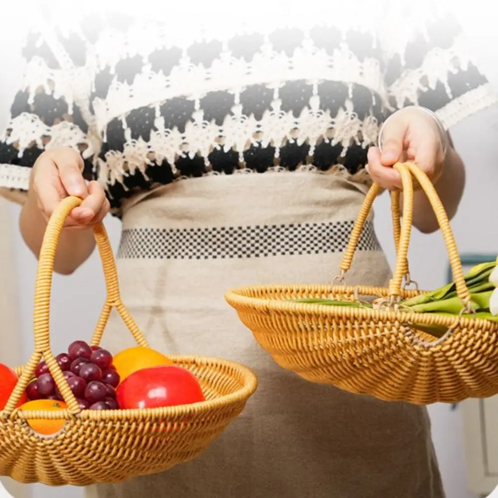 

High Quality Portable Handwoven Bread Storage Basket Breathable 10 Styles Fruit Tray Sundries Organizer Storage Bin