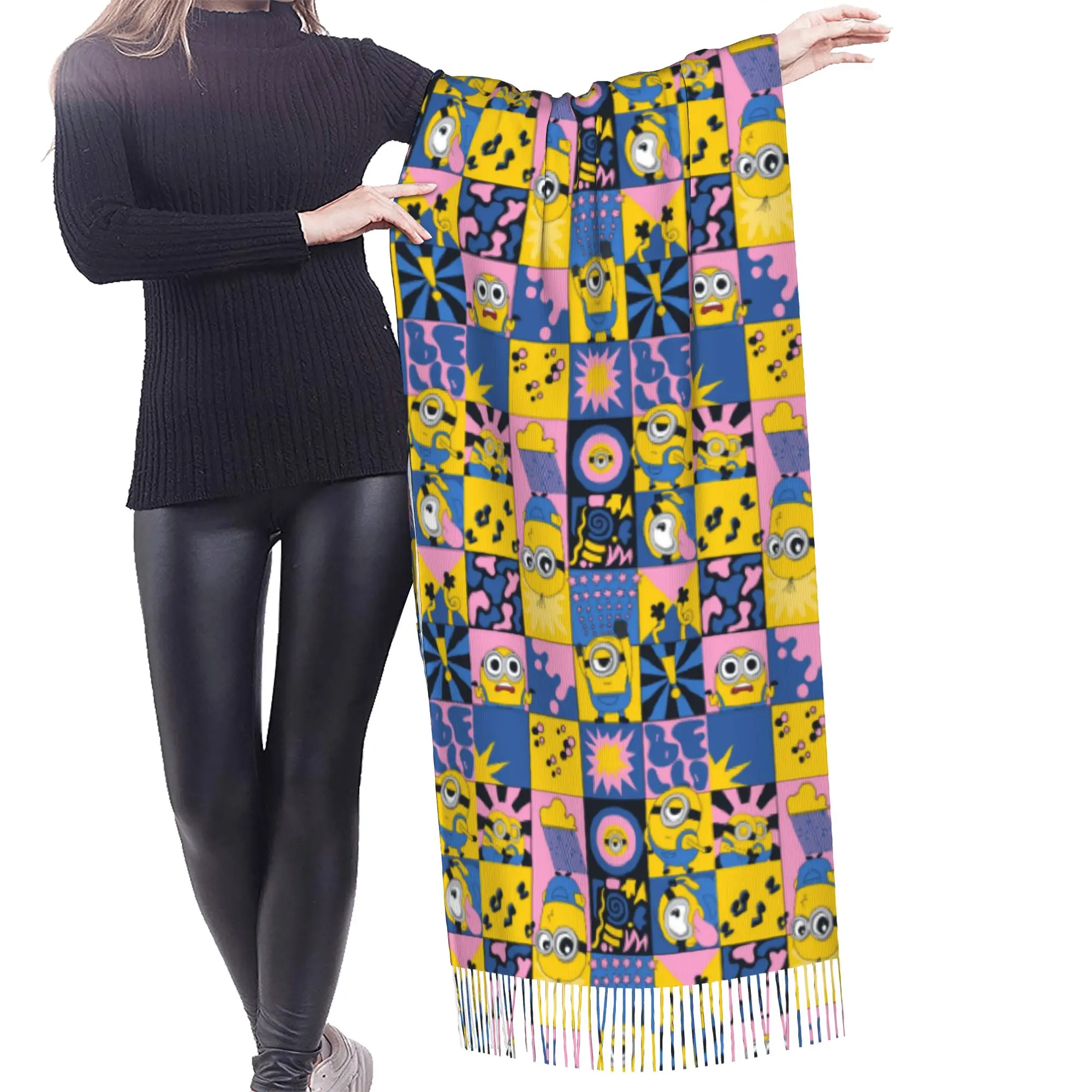 Personalized Printed M-Minioned Anime Scarf  Men Women Winter Fall Warm Scarves Manga Cartoon Shawls Wraps