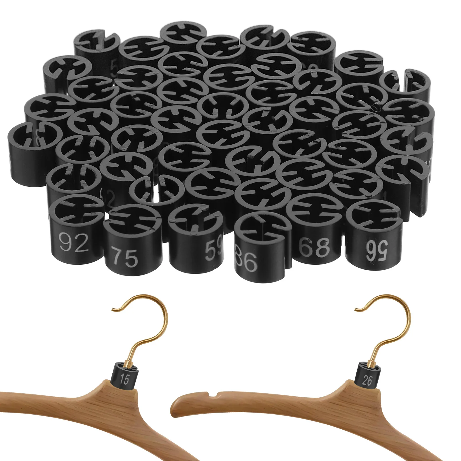 

100Pcs Plastic Size Coding Rings 1-100 Colored Number Tags for Clothes Hangers Retail Display Reduced Returns Accurate Sizing