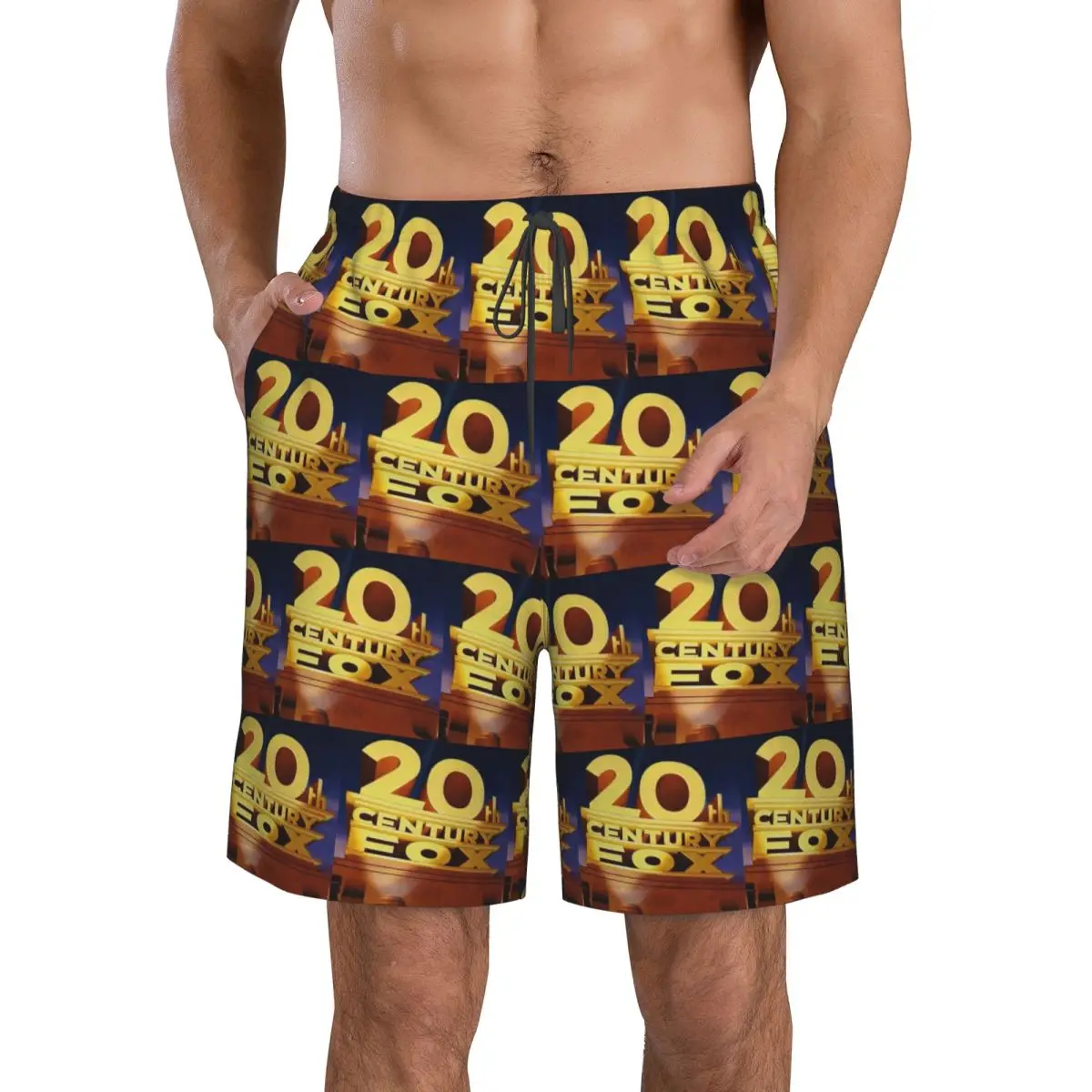 20th Century Fox Classic Trunks Beach Board Shorts Casual Quick Dry Swim Summer Men Pants