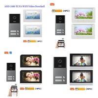 2 Units Tuya WiFi Video Doorbell Video Door Phone Intercom 4 Wire Cable Port RFID NFC Unlock Apartment Camera Doorbell Kits