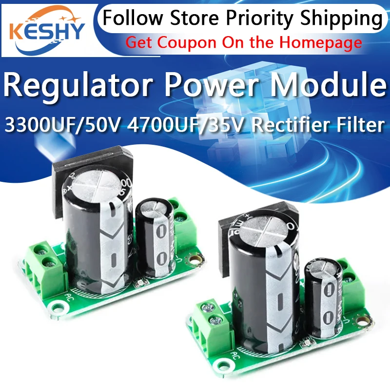 8A 3300UF/50V 4700UF/35V Single Power Supply Rectifier Filter Board Power Amplifier Non Regulator Power Module