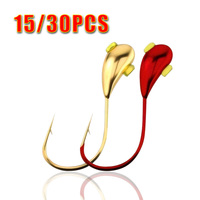15/30PCS Carp hook upair hook without blocking mouth through the heart hook