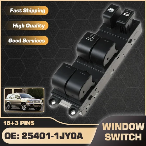 Botón de interruptor de Control de ventana de coche de energía eléctrica para Nissan Pathfinder R50 MK2 Nissan Terrano Infiniti QX4 2003-2004 25401-1JY0A