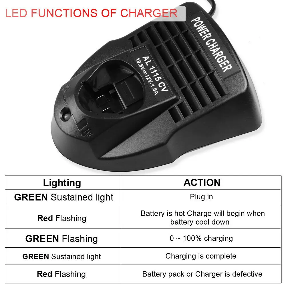 Ładowarka AC AL1115CV do Bosch 10.8V/12V BAT411 BAT412A i-ion narzędzie do moc baterii ładowarki do akumulatorów wtyczka ue