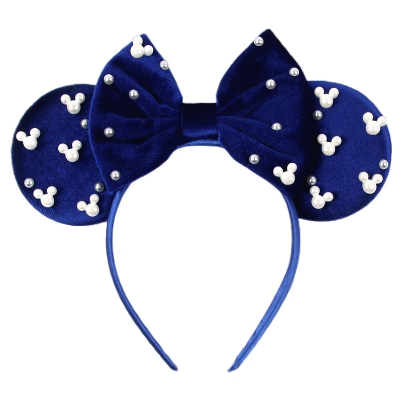 1pc Cute Mouse Ears Headband Women 5‘’ Velvet Bow Hairband For Girls Festival Party Cosplay DIY Hair Accessories Gift image 3