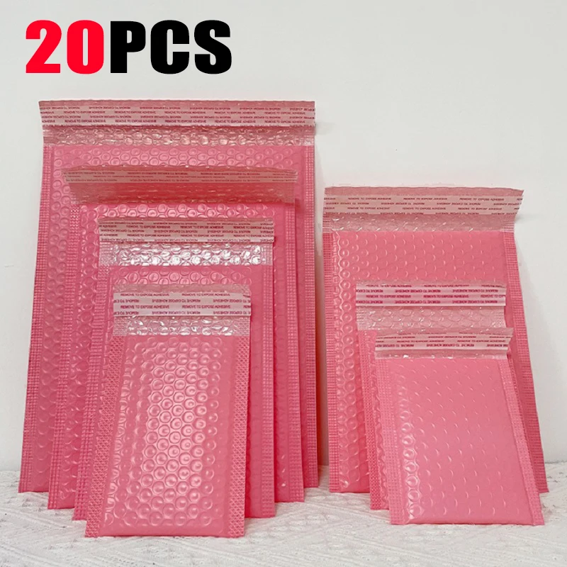 20pcs Bubble Mailers Pink Poly Bubble Mailer Self Seal Padded Envelopes Gift Bags Black Packaging Envelope Bags For Book