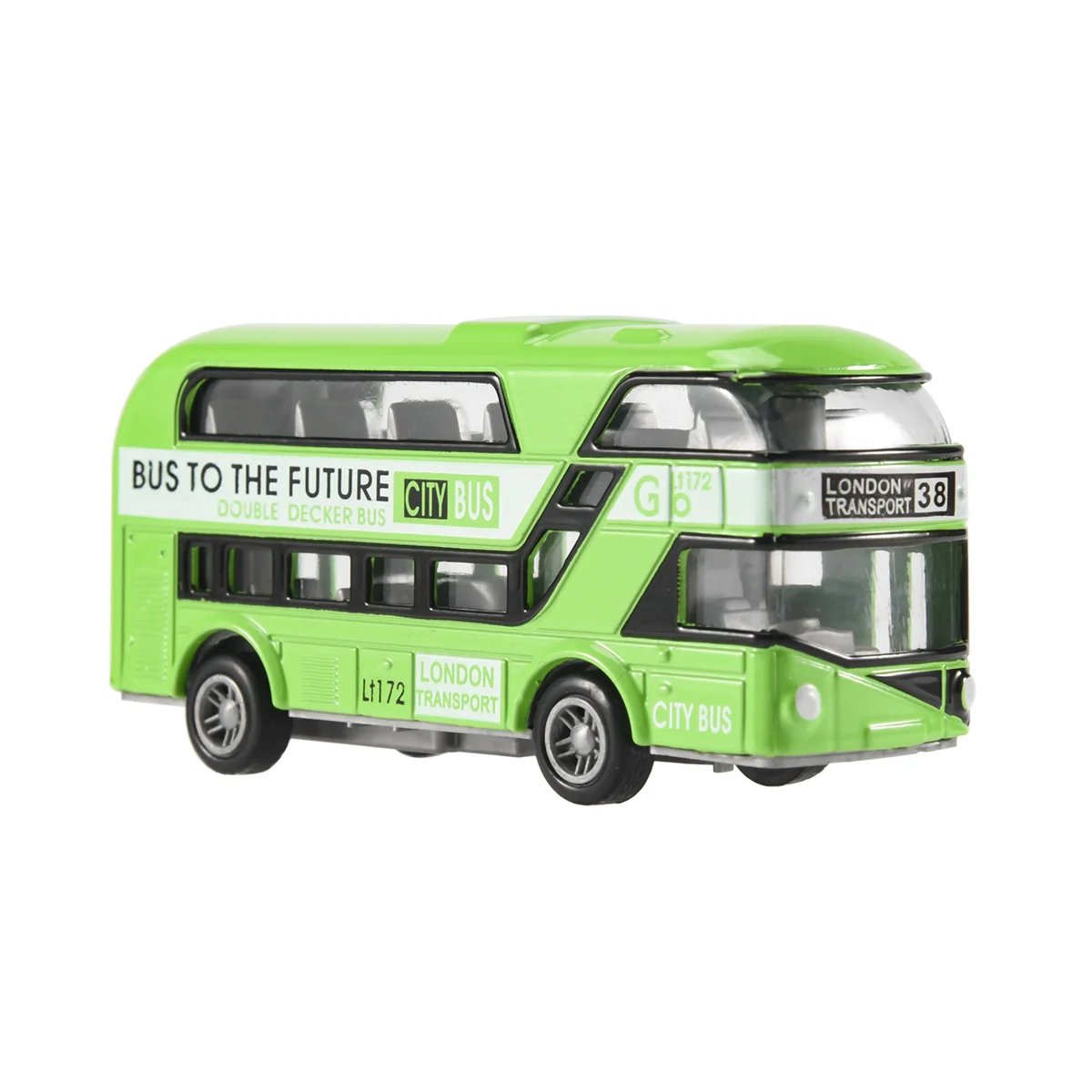 Ônibus de dois andares para carro, ônibus de Londres, design, brinquedos do carro, veículos turísticos, veículos de transporte urbano, verde