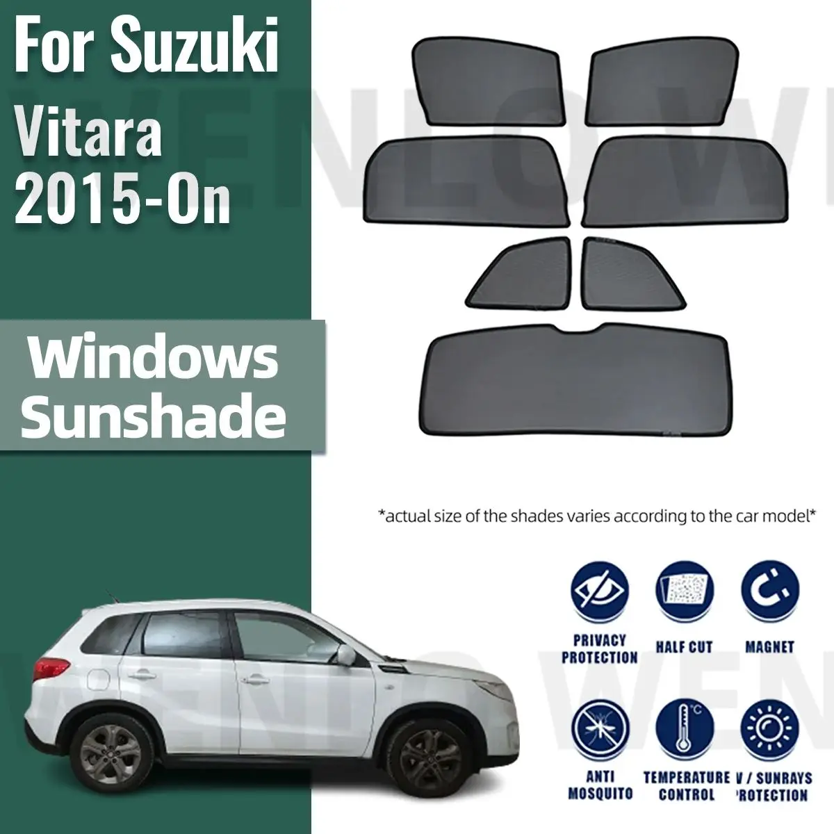 For Suzuki Vitara LY 2015-2022 2023 Magnetic Car Sunshade Shield Front Windshield Frame Curtain Rear Side Window Sun Shade