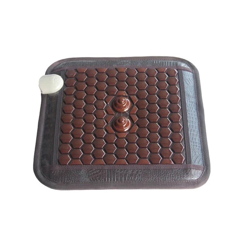 Heating Tourmaline Jade Cushion Jade Massage Mat Square Cushion 45x45cm Acupoint Massage Relieves Pain