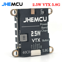 JHEMCU 2.5W VTX 5.8G 40CH Adjustable FPV Transmitter Built-in Microphone Heat Sink 2-6S 30X30mm for RC Airplane FPV Long Range