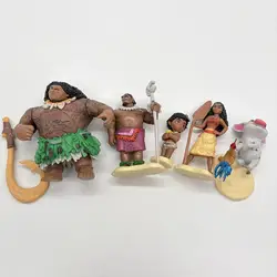 5pcs/set 6-12cm Moana Princess Maui Chief Tui Tala Heihei Pua Action Figure Brinquedo Toys For Children New Year Gift