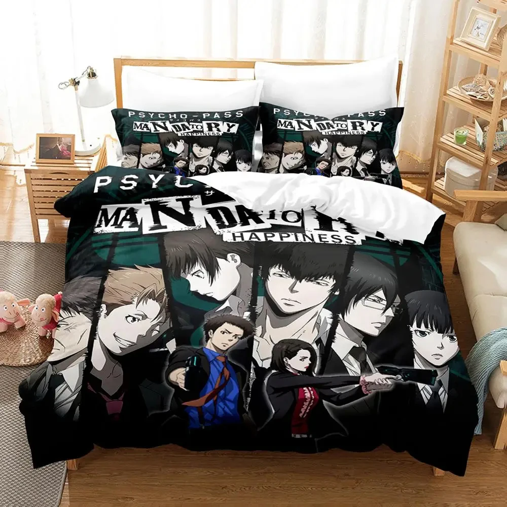 Imagem -06 - Conjunto de Cama Anime Psycho Pass para Adultos Capa de Edredão Cama Colcha Fronha Consolador Rei Rainha Meninos