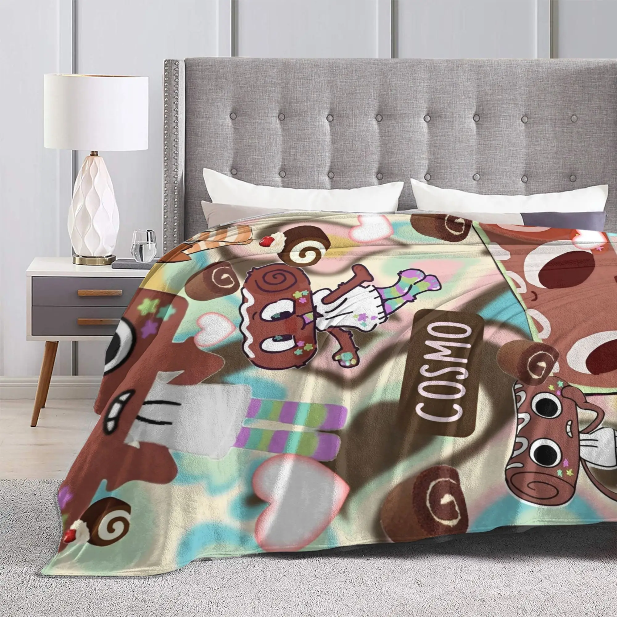 سوبر لينة كوزمو كولاج رمي بطانية الصوف الفانيلا خفيفة الوزن Dandys العالم لعبة بطانية سرير مريحة بطانيات قطيفة طوال الموسم