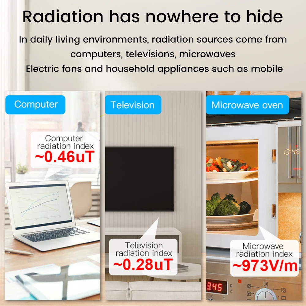 EMF Electromagnetic Radiation Detector Three-axis X/Y/Z Signal Detection Electromagnetic Wave Radiation Electromagnetic Field