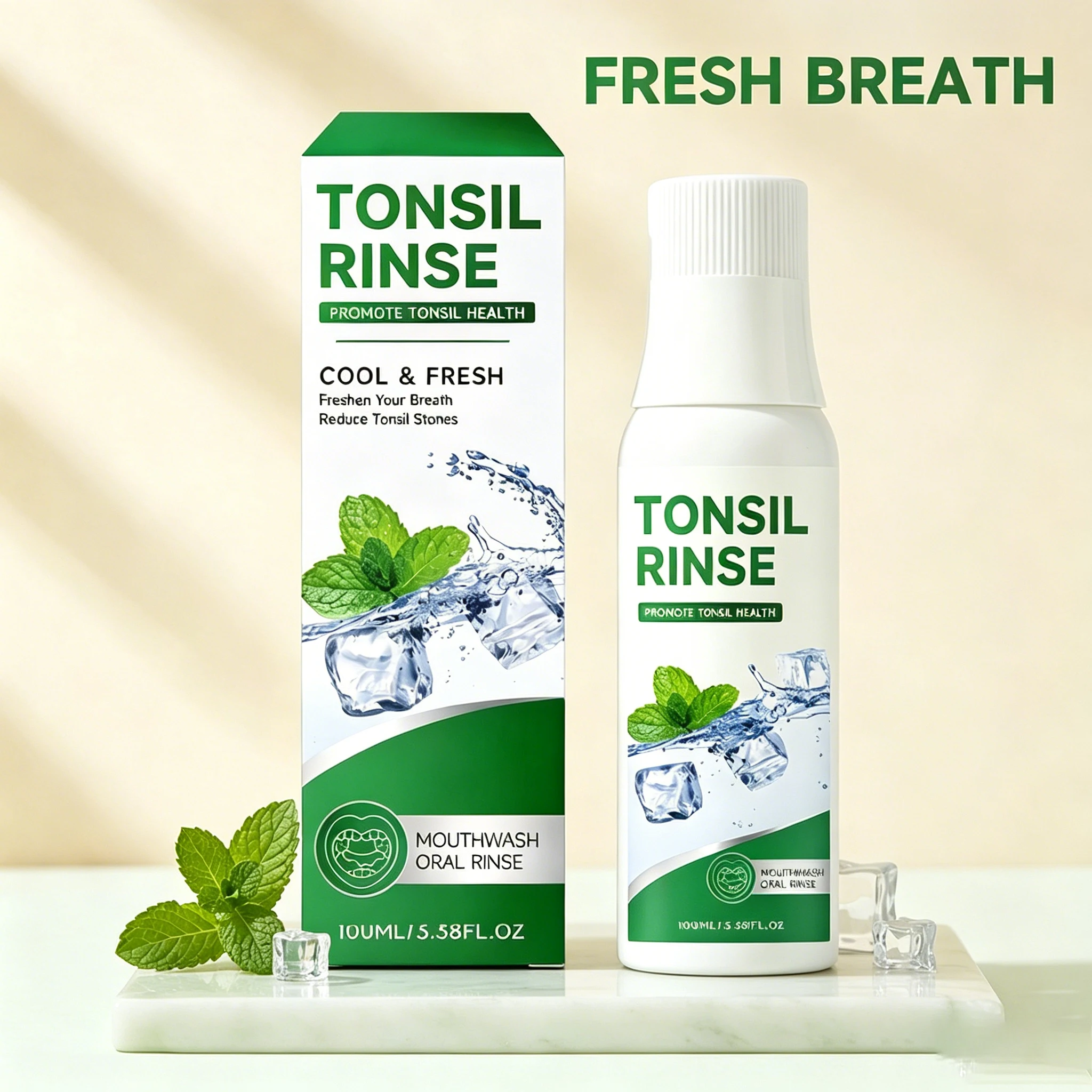 Peppermint Mouthwash Breath Freshener Cooling Refreshing Oral Care Bad Breath Treatment Natural Mint Family Rinse